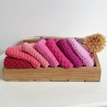 Buntes Spültuch Rosa Pink ca 28x28 cm handgestrickt Baumwolle