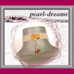 edl. Choker / Halsband / Kropfband mit Perlen (Goldfluss) edl. Choker / Halsband / Kropfband mit Perlen (Goldfluss)