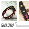 Beere-Schwarzes Lederhalsband. Luxus Hundehalsband. Halsband Hund