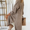 Oversize Strickmantel lang Strickjacke Cardigan Weste Braun S M L