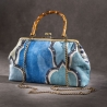 Handgemachte Jacquard Tasche – Blau/Weiß Ikat-Muster