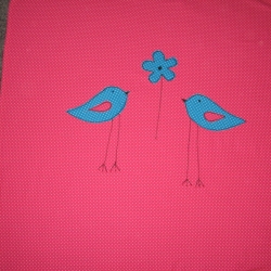 *kuschelige Babydecke pink mit Punkten + Vögeln