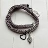 Armband Sternzeichen gestrickt Metallanhänger Länge ca 32 - 40cm