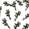 6 kleine Feen / Elfe Anhänger bronzefarben 18mm