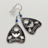 Planchette blau Ohrhänger Ohrringe Modeschmuck Halloween Gothic