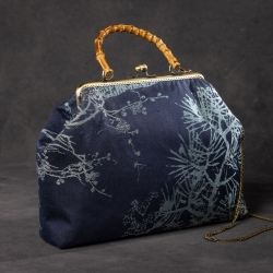 Handgemachte Jacquard Tasche – Blau/Türkis Landschafts-Motiv