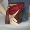 Handtasche Clutch rot braun orange Unikat Handytasche Handarbeit 