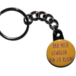 Schlüsselanhänger 25 mm Gliederkette u Ring Spruch Gewicht