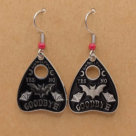 Planchette rot Ohrhänger Ohrringe Modeschmuck Halloween Gothic
