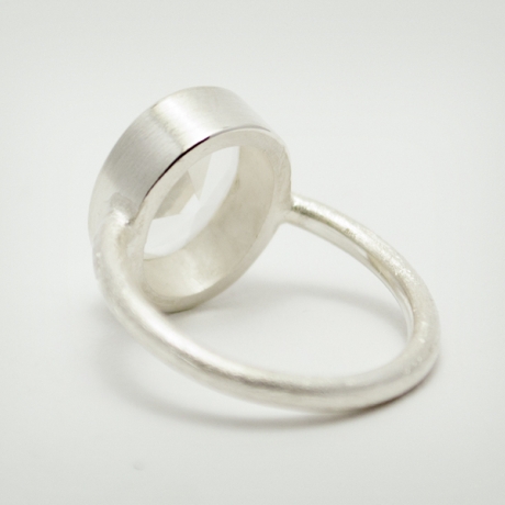 Handgemachter Silber-Ring Hielo Bergkristall