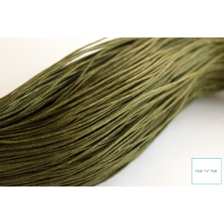 10 m Baumwollkordel gewachst 1 mm * Olive