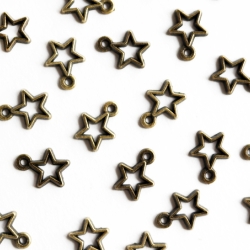 10x Stern Anhänger bronzefarben Sterne 14 x 11 mm