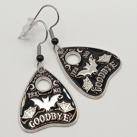 Planchette schwarz Ohrhänger Ohrring Modeschmuck Halloween Gothic