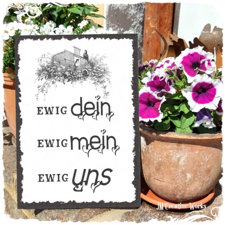 Holzschild-Shabby Ewig dein...