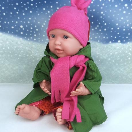 Regenkleidung 4tlg bunt passend für Puppen 43 cm und Neu 