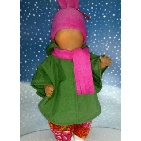 Regenkleidung 4tlg bunt passend für Puppen 43 cm und Neu 