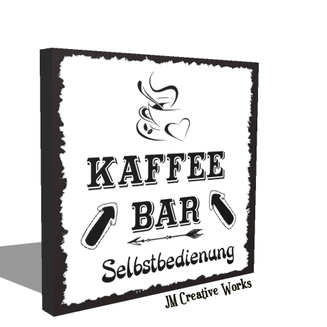 Holzschild-Shabby Kaffeebar
