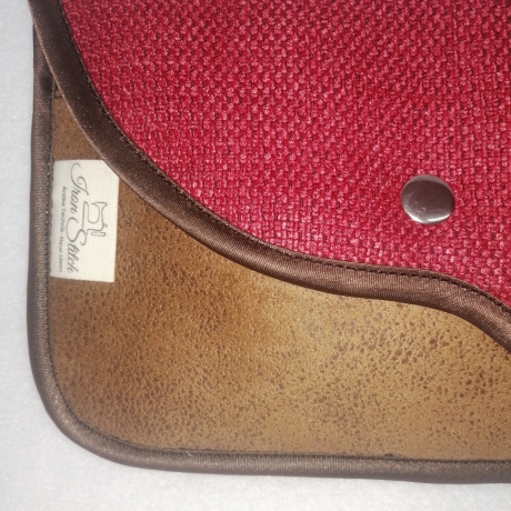 Handtasche Clutch rot braun orange Unikat Handytasche Handarbeit 