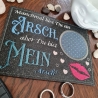 Ferberline Stickdatei MugRug und Spruch Mein Arsch ab 10x10