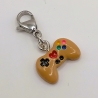Controller Charm mini Clip Anhänger Bettelarmband Gamer braun