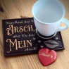 Ferberline Stickdatei MugRug und Spruch Mein Arsch ab 10x10