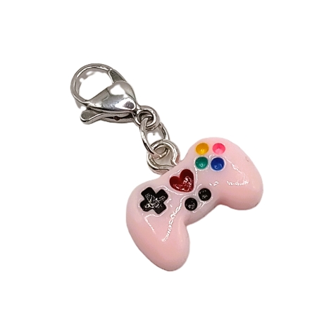 Controller Charm mini Clip Anhänger Bettelarmband Gamer rosa