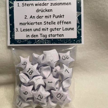 Adventskalender Stern mit Sprüchen 14
