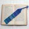 Lesezeichen Blau verschiedene Formen handgestrickt