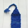 Lesezeichen Blau verschiedene Formen handgestrickt