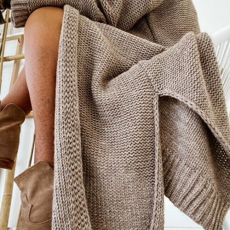 Oversize Strickmantel lang Strickjacke Cardigan Weste Braun S M L