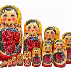 15-er Matroschka Semenova klassisch, 32 cm (!), Holz, neu