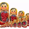 15-er Matroschka Semenova klassisch, 28 cm (!), Holz, neu