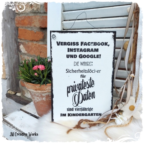 Holzschild-Shabby Privateste Daten