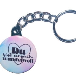 Liebesspruch Schlüsselanhänger 25 mm Kette