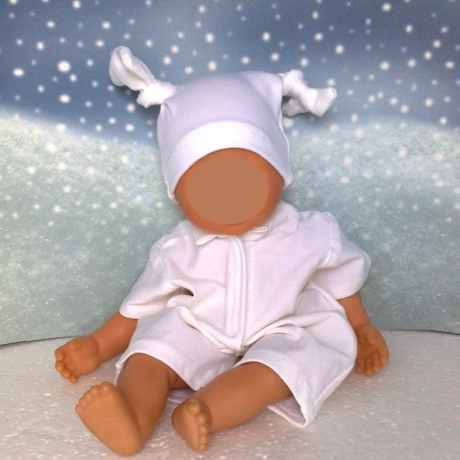 Jumpsuit und Mütze Puppenkleidung passend für Puppen 32 cm Neu