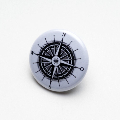 Kompass Navigation Button Pin Anstecker Segeln