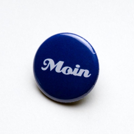 Moin Button Pin Anstecker Norddeutsch blau weiss