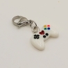 Controller Charm mini Clip Anhänger Bettelarmband Gamer weiß