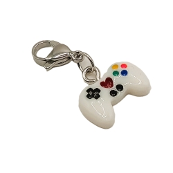 Controller Charm mini Clip Anhänger Bettelarmband Gamer weiß