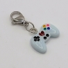 Controller Charm mini Clip Anhänger Bettelarmband Gamer hellblau