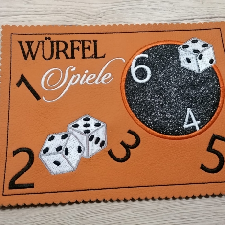 Würfel Mugrug   -  Stickdatei bei Michis Textilatelier