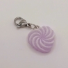Herz Bonbon Charm Clip Anhänger Bettelarmband lila