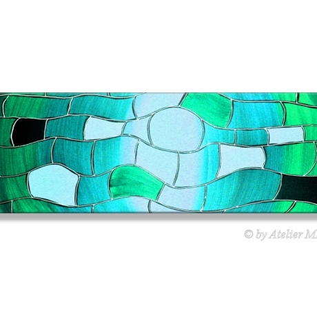 MK1 Art Bild Leinwand Abstrakt Kunst Malerei Acrylbild Türkis