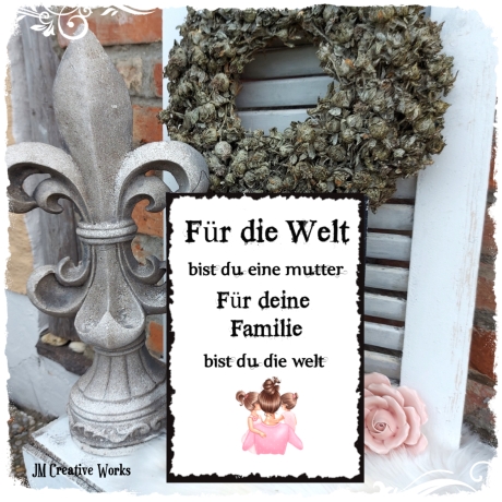 Holzschild-Shabby Mutter
