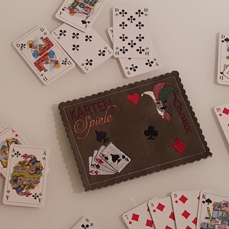 Michis Textilatelier Spielkarten Matte - Stickdatei  - 217x196 mm