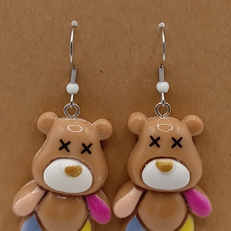 große Teddy Bären braun Ohrhänger Ohrringe Modeschmuck