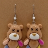 große Teddy Bären braun Ohrhänger Ohrringe Modeschmuck