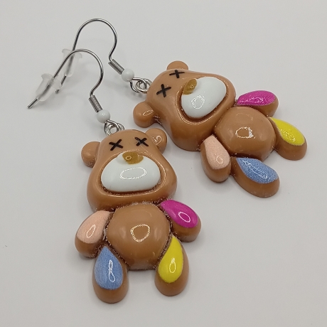 große Teddy Bären braun Ohrhänger Ohrringe Modeschmuck
