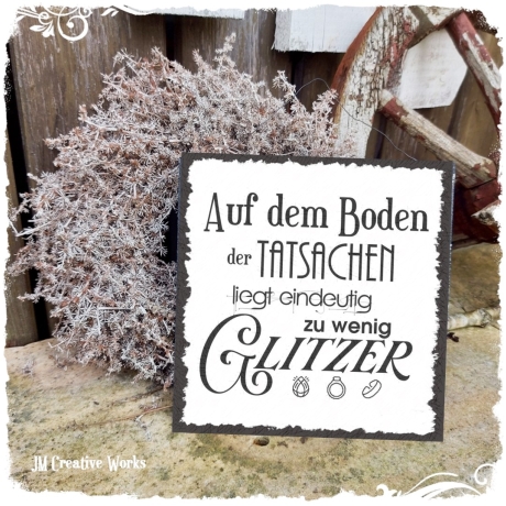 Holzschild-Shabby zu wenig Glitzer