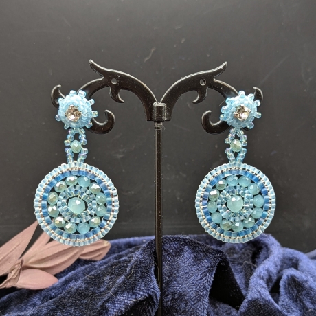 Ohrringe hängend, florale boho Ohrringe, Handgemacht